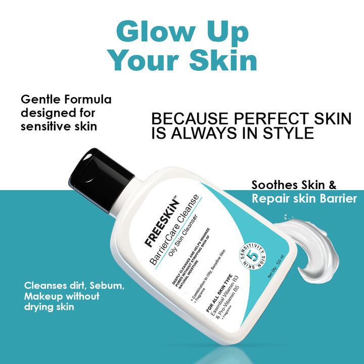 BarrierCare Oily Skin Cleanser 30ml | Niacinamide & Pro-Vitamin B5 Face Wash | Oil Control, Pore Minimizing Gentle Cleanser for Oily & Sensitive Skin