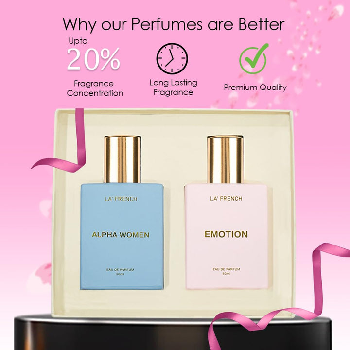 La French Unisex Perfume Gift Set Alpha Women & Emotion Gift Set (2 x 50ml)