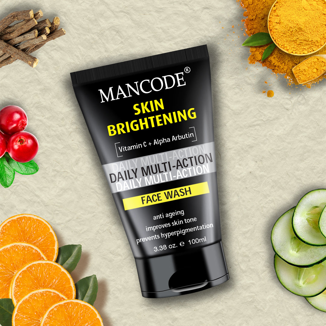 Skin Brightening Face Wash 100ml | Glow Boost Face Wash for Men | Vitamin C, Niacinamide & Licorice Deep Cleansing Cleanser