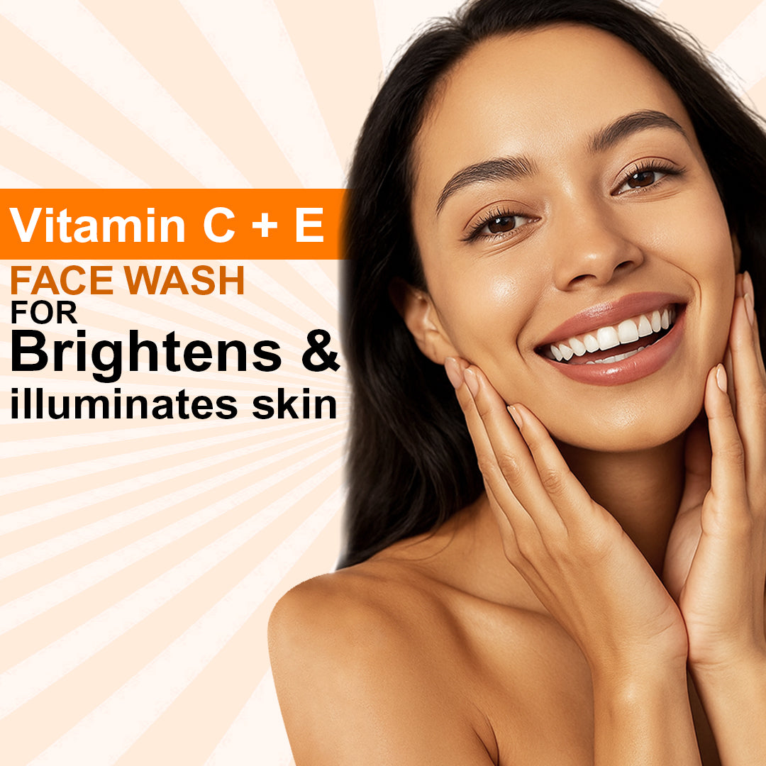 Vitamin C + E Super Face Wash 100ml | Brightening Face Cleanser with Niacinamide | Glow Boosting, Even Skin Tone & Antioxidant Protection