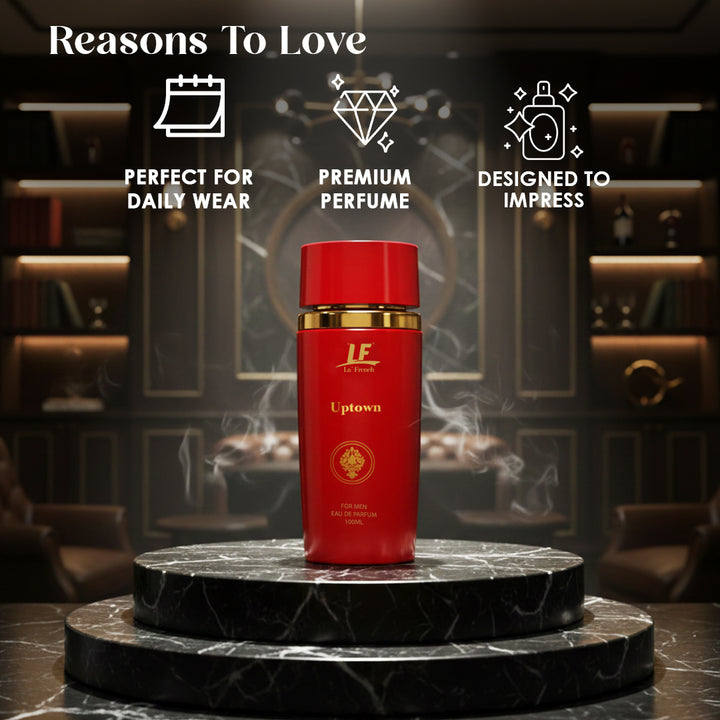 Uptown Premium Perfume for Men 100ml – Long Lasting Luxury Fragrance for Men with Bold, Strong & Masculine Scent for Office, Party & Special Occasions