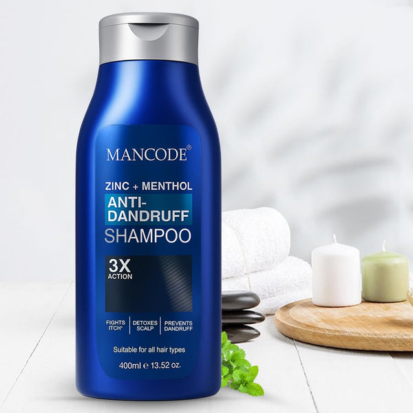 Anti-Dandruff Shampoo (400ml) | Zinc Pyrithione & Menthol Cooling Formula for Men – Fights Dandruff, Cleanses Scalp & Strengthens Hair