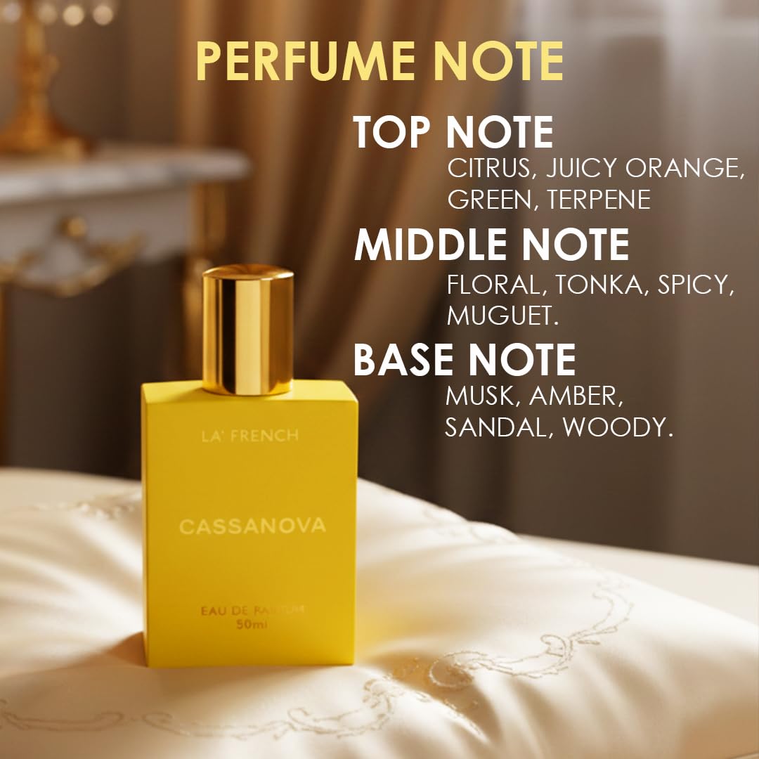 Casanova Perfume for Men & Women 50ml | Long Lasting Romantic Woody Spicy Unisex Fragrance | Premium Eau De Parfum | Seductive & Elegant Scent
