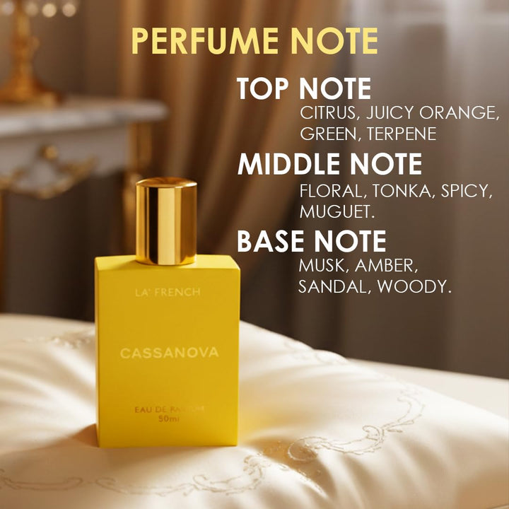 Casanova Perfume for Men & Women 50ml | Long Lasting Romantic Woody Spicy Unisex Fragrance | Premium Eau De Parfum | Seductive & Elegant Scent