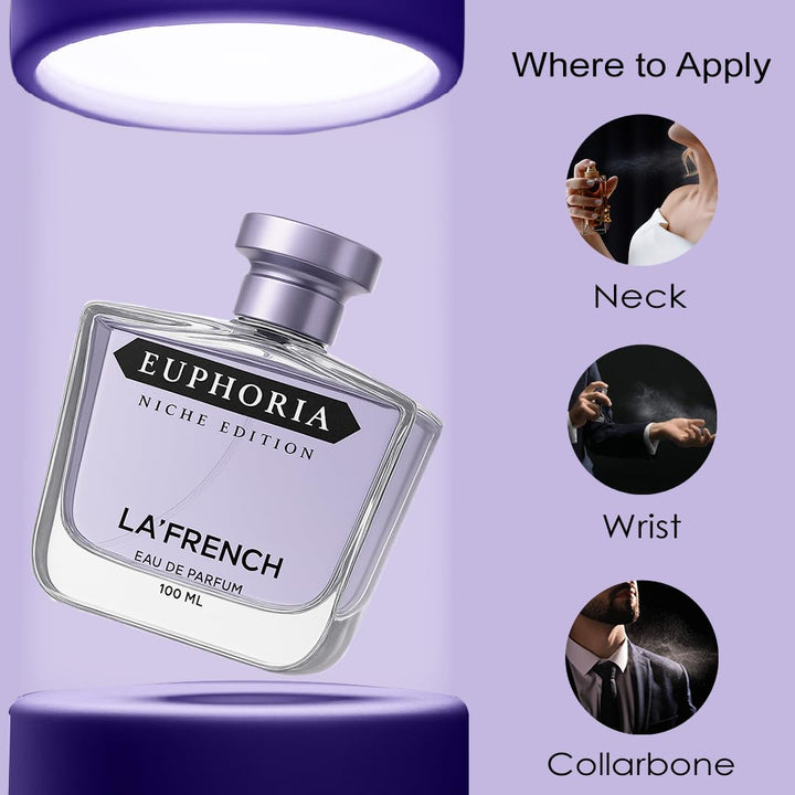 Euphoria Perfume for Men & Women 100ml | Long Lasting Sweet Floral Fruity Fragrance | Premium Unisex Eau De Parfum | Energetic & Addictive Scent