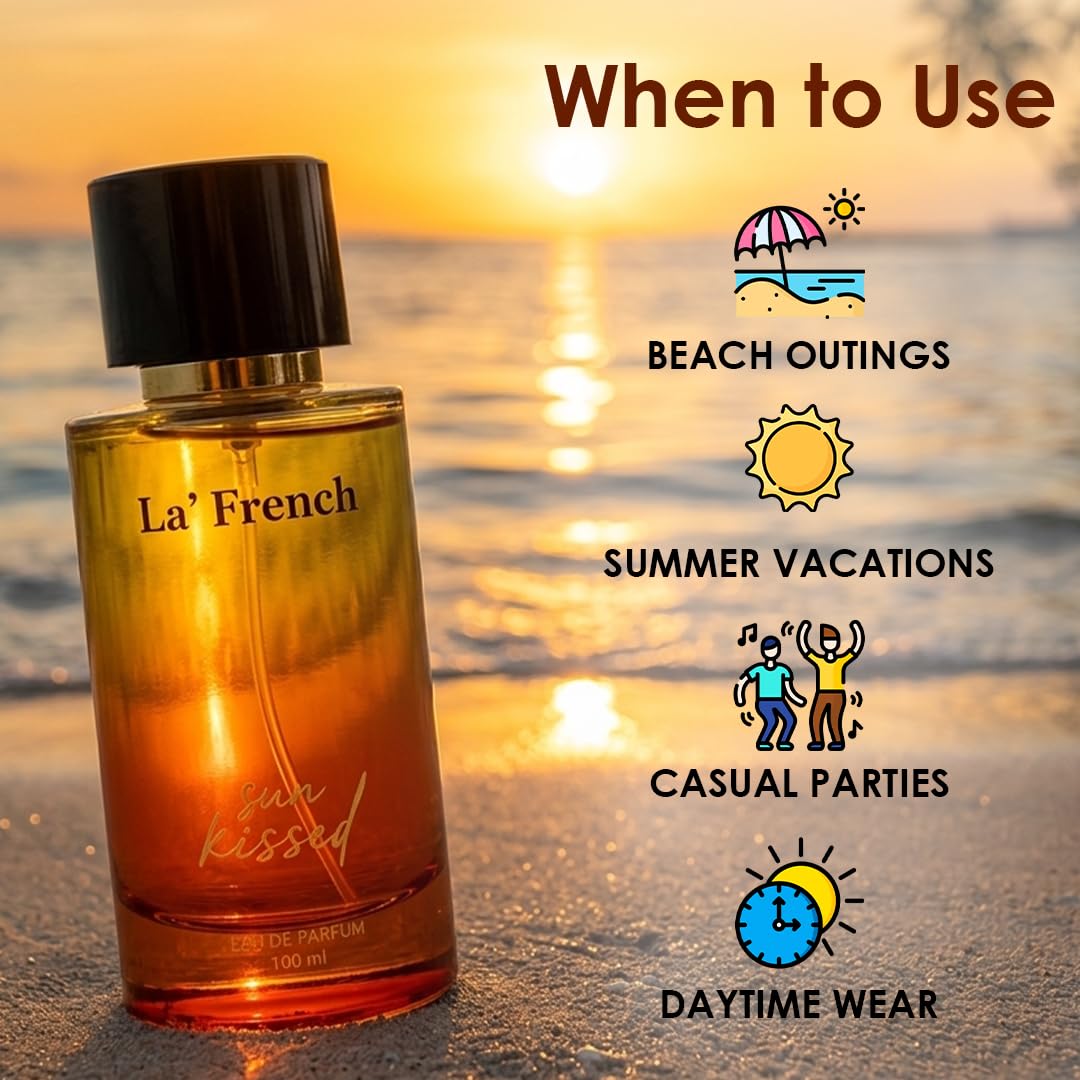 SunKissed Perfume for Men & Women 100ml | Long Lasting Citrus Floral Fragrance | Premium Unisex Eau De Parfum | Fresh & Summer Scent