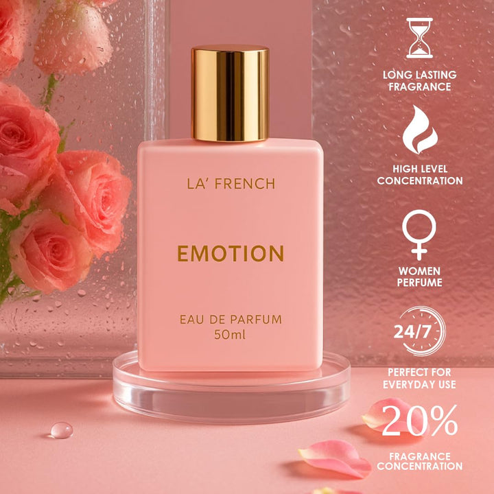 Emotion Perfume for Women 50ml | Long Lasting Floral Fruity Romantic Fragrance | Premium Eau De Parfum for Women | Elegant & Soft Daily Wear Scent