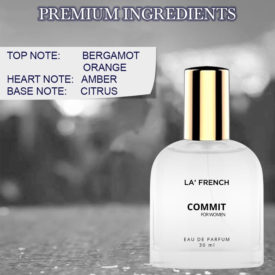 Commit Perfume for Women 30ml | Long Lasting Floral Fruity Romantic Fragrance | Premium Eau De Parfum for Women | Soft & Elegant Daily Wear Scent