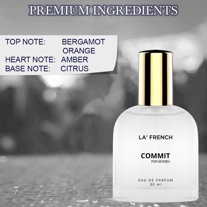 Commit Perfume for Women 30ml | Long Lasting Floral Fruity Romantic Fragrance | Premium Eau De Parfum for Women | Soft & Elegant Daily Wear Scent