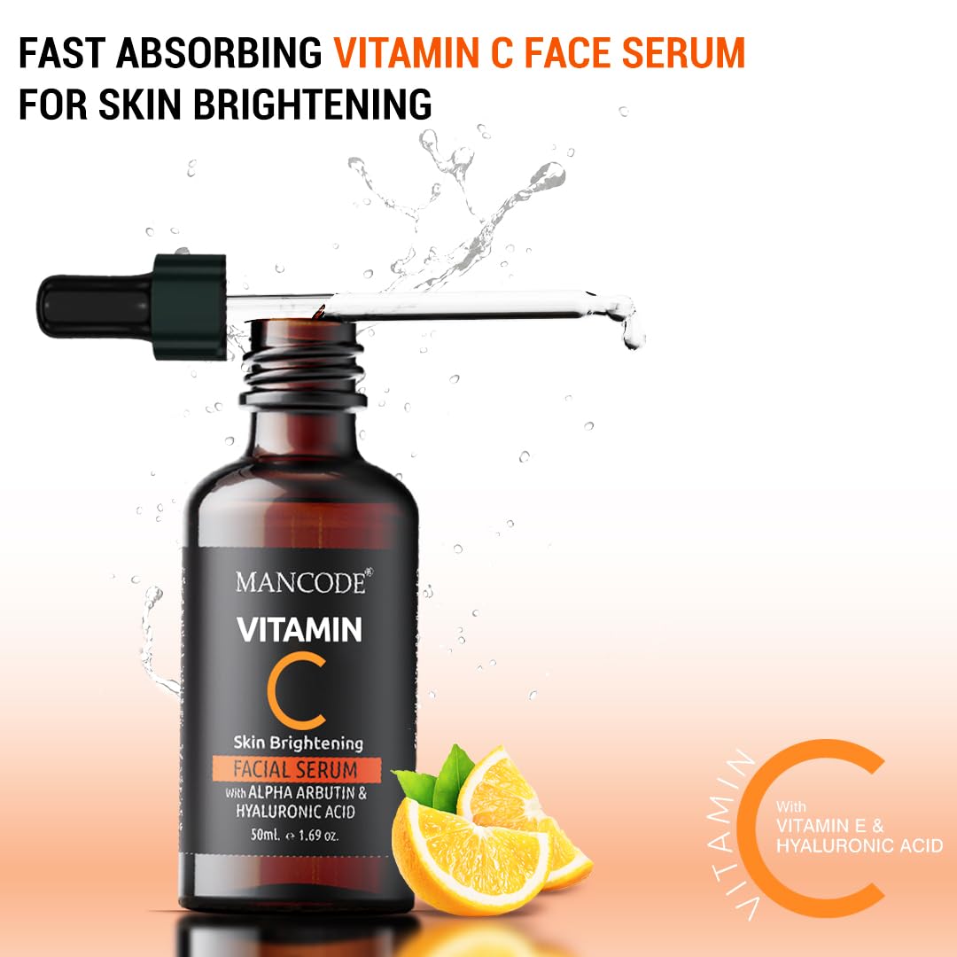 Vitamin C Facial Serum 50ml | Anti-Aging Serum with Vitamin E & Hyaluronic Acid | Wrinkle Reduction, Brightening & Hydrating Face Serum