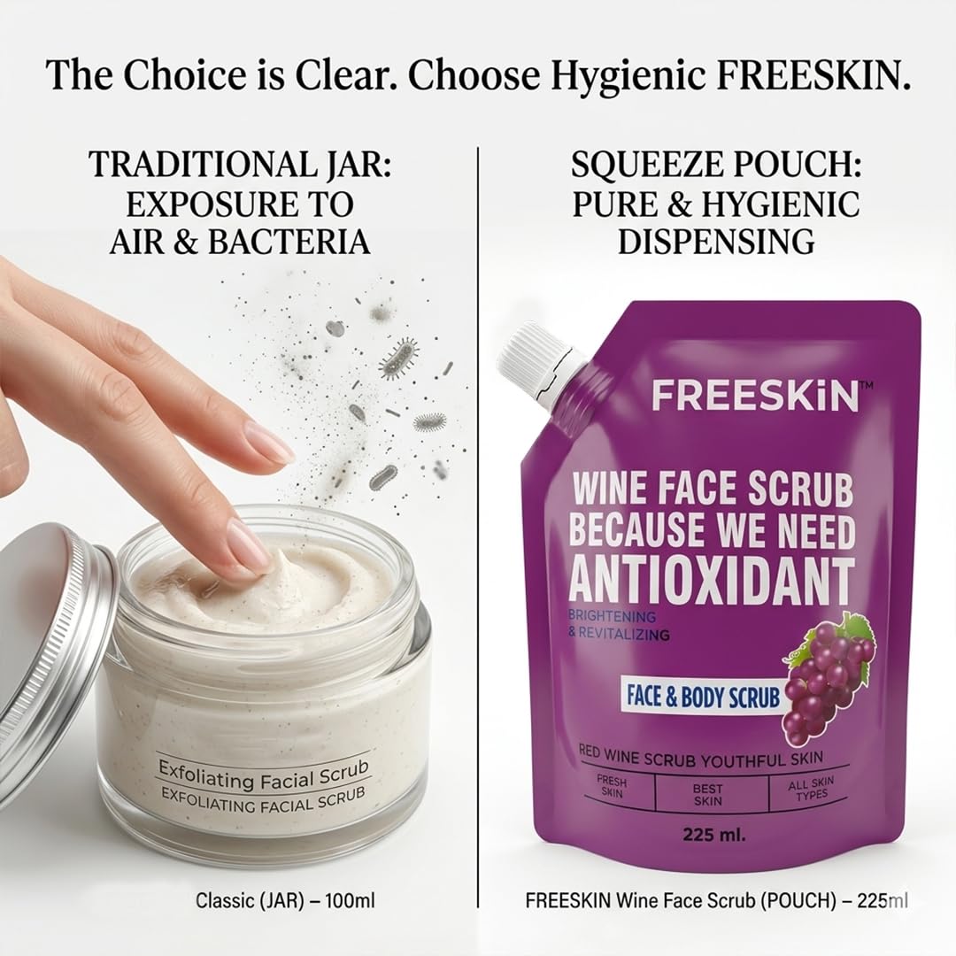 Red Wine Face & Body Scrub 225ml | Antioxidant-Rich Exfoliating Scrub| Glowing & Radiant Skin