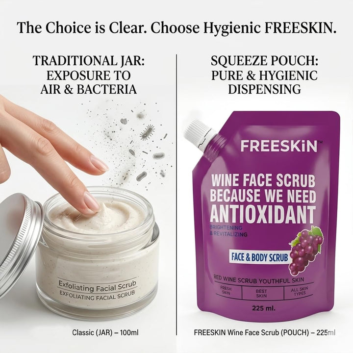 Red Wine Face & Body Scrub 225ml | Antioxidant-Rich Exfoliating Scrub| Glowing & Radiant Skin