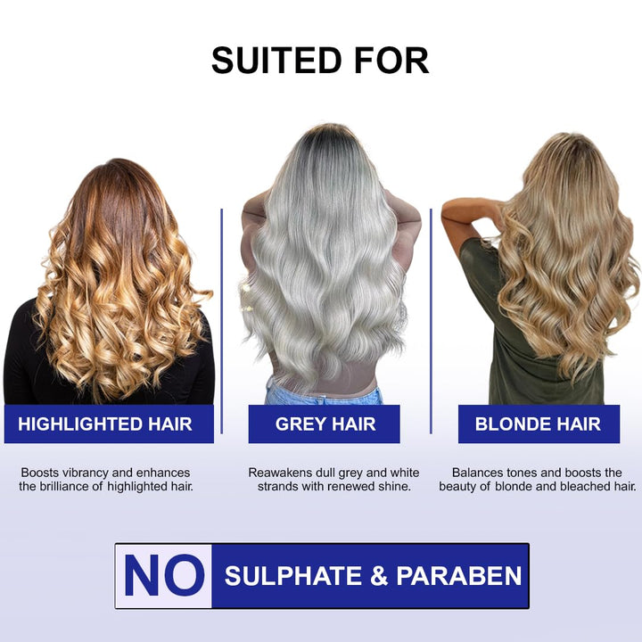 Silver Yellow Cutter Shampoo 250ml | Neutralizes Yellow & Brassy Tones | Brightens Silver, Blonde & Platinum Hair | Sulphate & Paraben Free Professional Shampoo