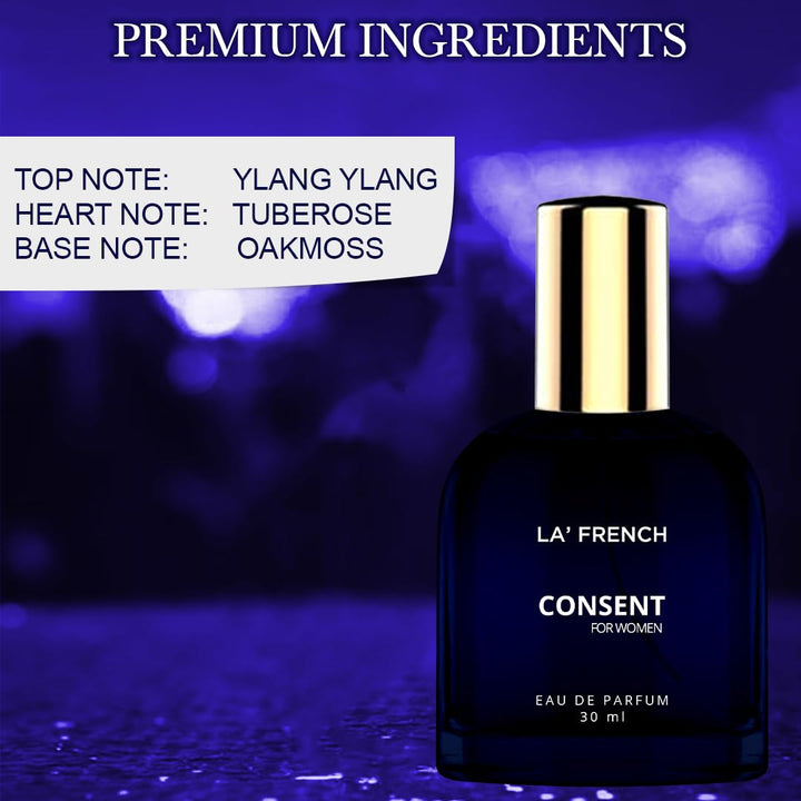 Consent Perfume for Women 30ml | Long Lasting Floral Fruity Elegant Fragrance | Premium Eau De Parfum | Soft & Confident Daily Wear Scent