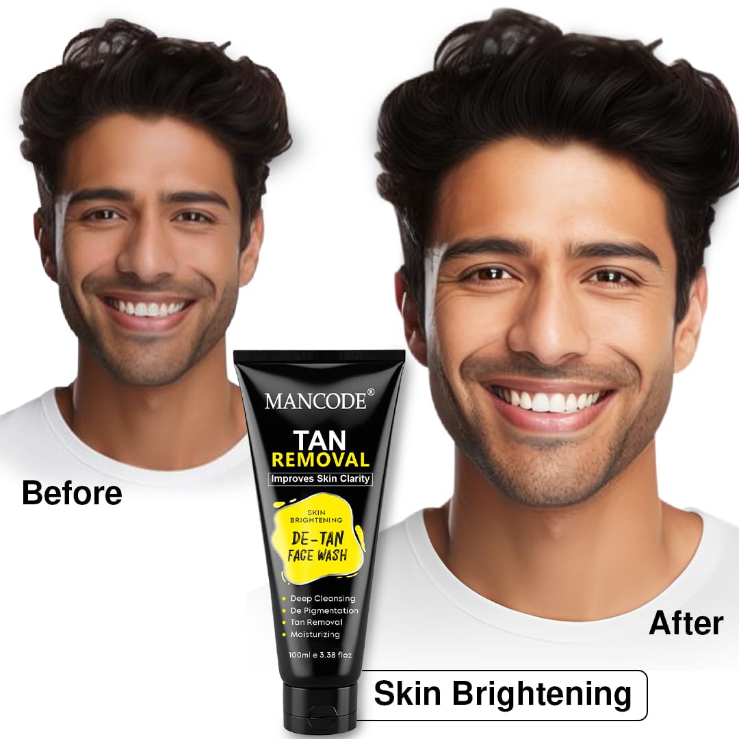 De- Tan Removal Face Wash (100ml) | Brightening & Deep Cleansing Formula for Tan, Dark Spots & Uneven Skin Tone