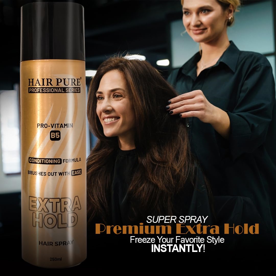 Extra Hold Hair Spray 250ml | Long Lasting Hair Styling Spray | Strong Hold & Easy Brush Out Formula | Pro-Vitamin B5 Hair Spray