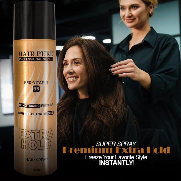 Extra Hold Hair Spray 250ml | Long Lasting Hair Styling Spray | Strong Hold & Easy Brush Out Formula | Pro-Vitamin B5 Hair Spray