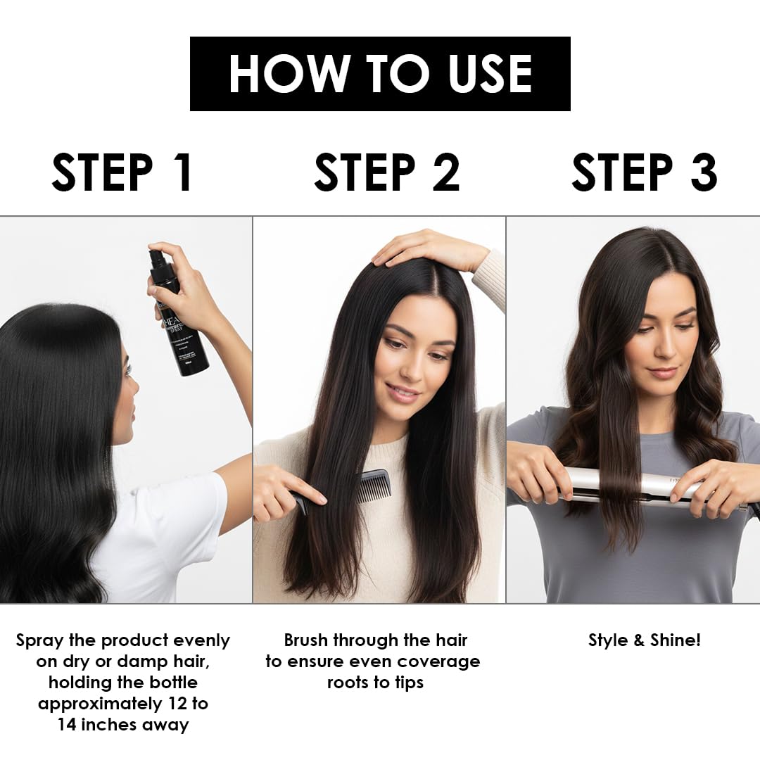 Heat Protector Spray 100ml | Heat Protection Spray Up to 230°C | Controls Frizz & Prevents Hair Damage | Lightweight Non-Sticky Formula for All Hair Types