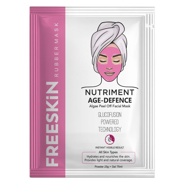 Age Defence Algae Peel-Off Mask Kit for All Skin Types | Professional Facial Treatment | Hydrating &Nourishing Skin Care | Powder 25g + Gel 75ml