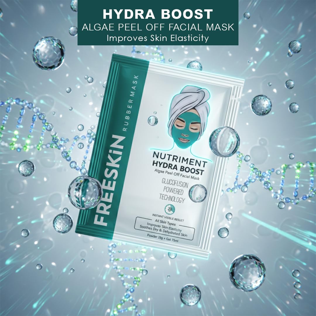 Hydra Boost Algae Peel Off Mask Powder 25g + Activator Gel 75ml for Deep Hydration, Oil Control, Pore Tightening & Smooth Glowing Skin | Suitable for All Skin Types.