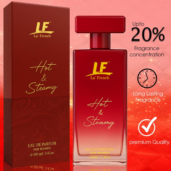 Hot & Steamy Perfume for Women 100ml – Long Lasting Eau De Parfum | Floral Citrus Musk Amber Luxury Fragrance