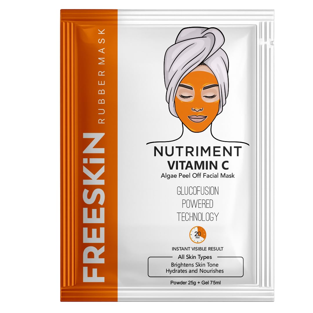 Vitamin C Algae Peel Off Facial Mask Kit | Brightens Skin Tone, Hydrates &; Nourishes | Suitable for All Skin Types | Powder 25g + Gel 75ml