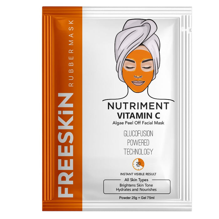 Vitamin C Algae Peel Off Facial Mask Kit | Brightens Skin Tone, Hydrates &; Nourishes | Suitable for All Skin Types | Powder 25g + Gel 75ml - our product