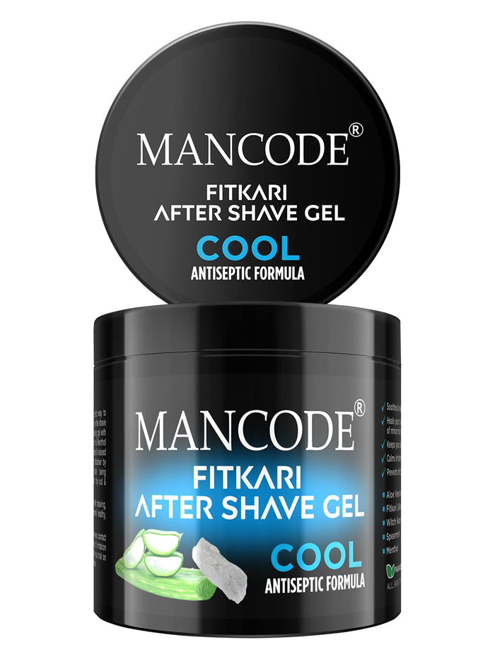 Fitkari After Shave Gel Cool 100ml for Men | Aloe Vera & Menthol Soothing After Shave Gel | Anti-Razor Bumps & Skin Cooling Gel - our product