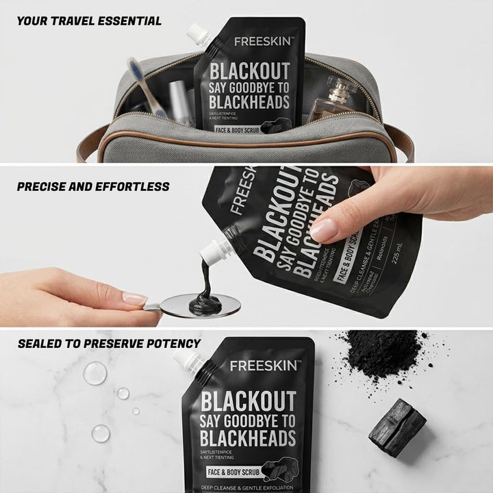 Activated Charcoal Face & Body Scrub 225ml | Deep Cleansing & Blackhead Removal Scrub