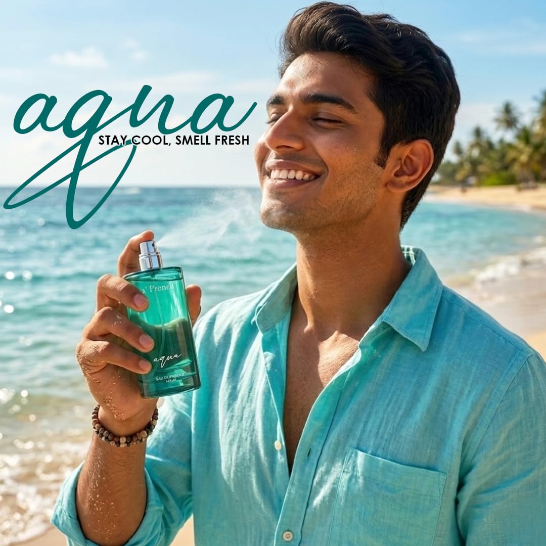 Aqua Perfume for Men & Women 100ml | Long Lasting Fresh Aquatic Fragrance | Premium Unisex Eau De Parfum | Clean & Refreshing Daily Wear Scent