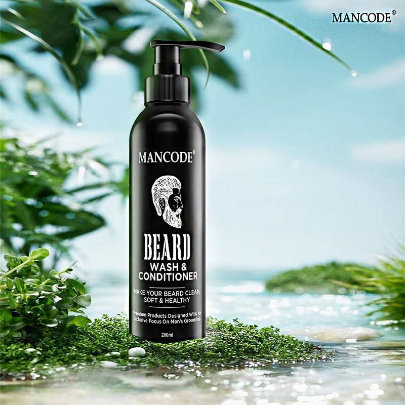 Beard Wash & Conditioner 200ml | 2-in-1 Beard Cleanser for Men | Softens, Hydrates & Reduces Itch | Natural Beard Care with Aloe Vera & Vitamin C