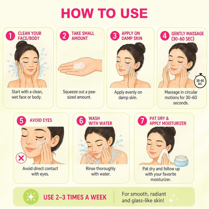 Korean Glass Skin Face Scrub 225ml | Gentle Exfoliating Scrub for Glowing & Smooth Skin