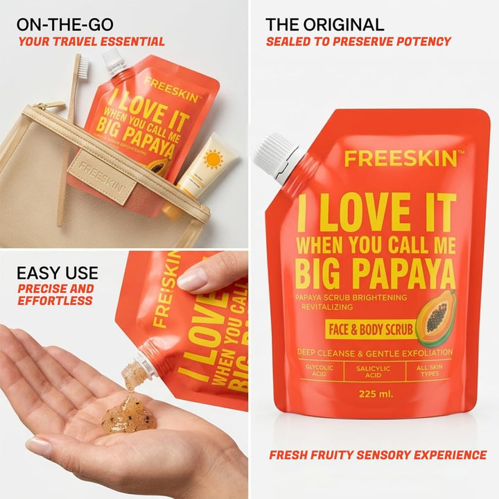 Papaya Face & Body Scrub 225ml | Radiance Boosting Exfoliating Scrub