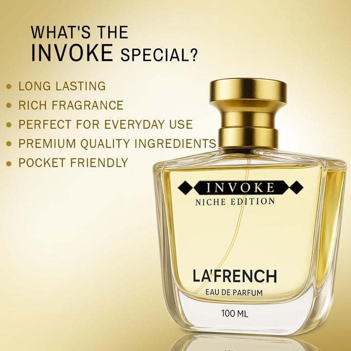Invoke Perfume for Men & Women 100ml | Long Lasting Aromatic Woody Fragrance | Premium Unisex Eau De Parfum | Fresh & Bold Scent