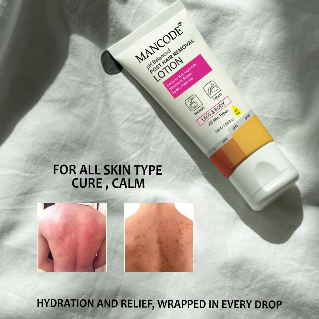 PH Balanced Post Hair Removal Lotion 50ml | Soothing After Wax & Shave Lotion | Reduces Redness, Irritation & Ingrown Hair Care for Smooth Skin