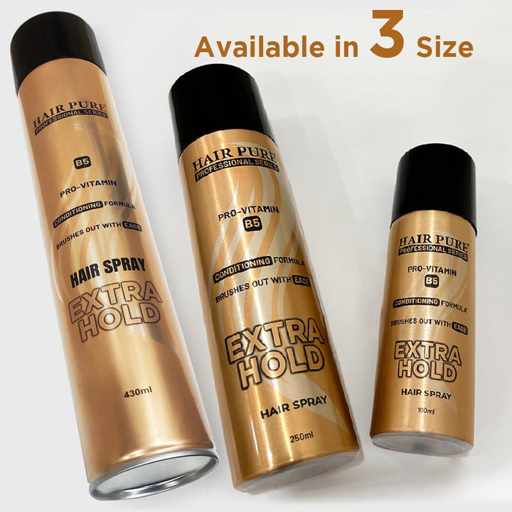 Extra Hold Hair Spray 430ml | Pro-Vitamin B5 Conditioning Formula | Long Lasting Strong Hold Hair Spray for All Hair Types