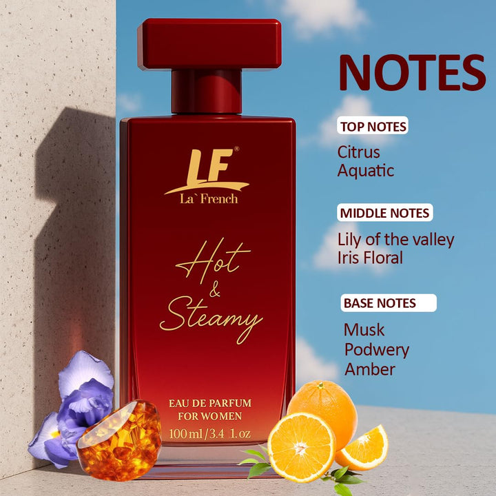 Hot & Steamy Perfume for Women 100ml – Long Lasting Eau De Parfum | Floral Citrus Musk Amber Luxury Fragrance