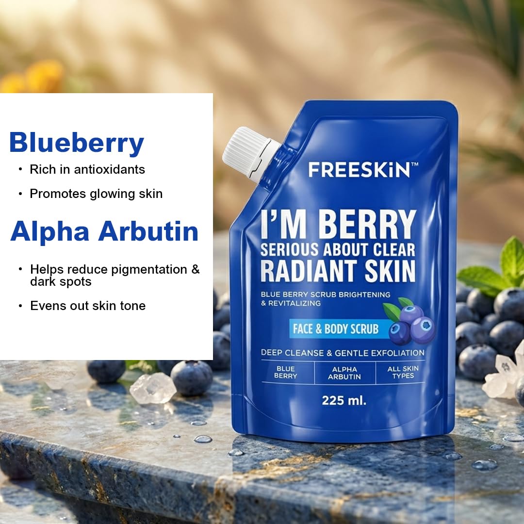 Blueberry Face & Body Scrub 225ml | Antioxidant-Rich Exfoliating Scrub for Glowing & Smooth Skin