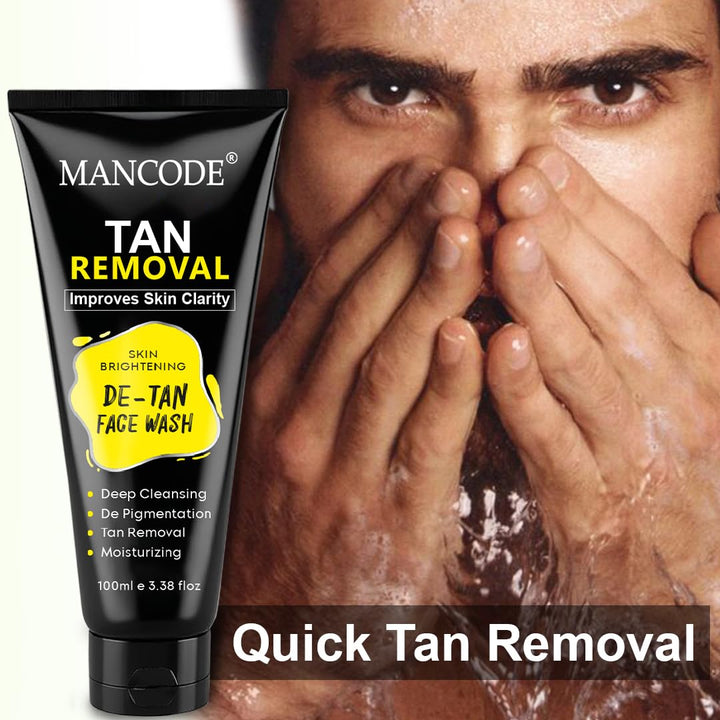 De- Tan Removal Face Wash (100ml) | Brightening & Deep Cleansing Formula for Tan, Dark Spots & Uneven Skin Tone