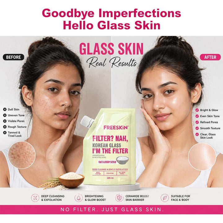 Korean Glass Skin Face Scrub 225ml | Gentle Exfoliating Scrub for Glowing & Smooth Skin