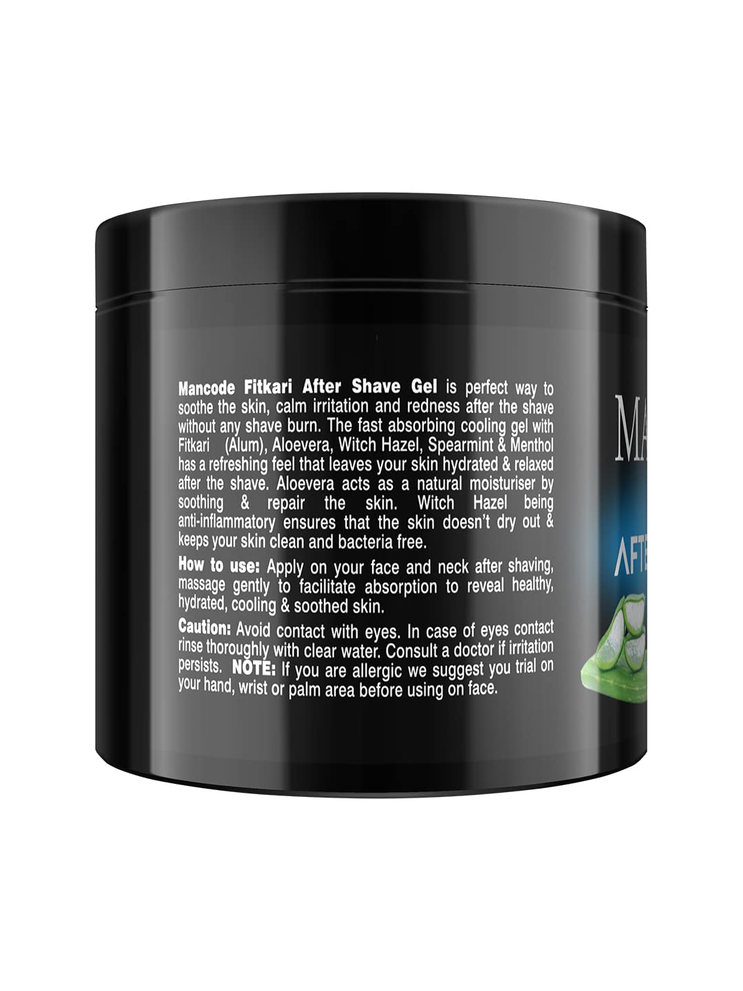 Fitkari After Shave Gel Cool 100ml for Men | Aloe Vera & Menthol Soothing After Shave Gel | Anti-Razor Bumps & Skin Cooling Gel