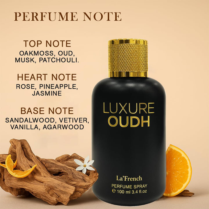 Luxure Oudh Perfume for Men 100ml | Long Lasting Oud Woody Fragrance | Premium Eau De Parfum for Men | Rich & Luxurious Scent