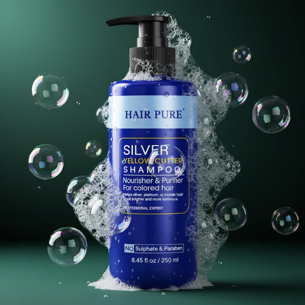 Silver Yellow Cutter Shampoo 250ml | Neutralizes Yellow & Brassy Tones | Brightens Silver, Blonde & Platinum Hair | Sulphate & Paraben Free Professional Shampoo