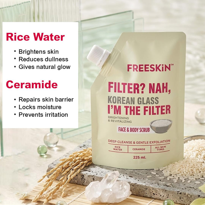 Korean Glass Skin Face Scrub 225ml | Gentle Exfoliating Scrub for Glowing & Smooth Skin