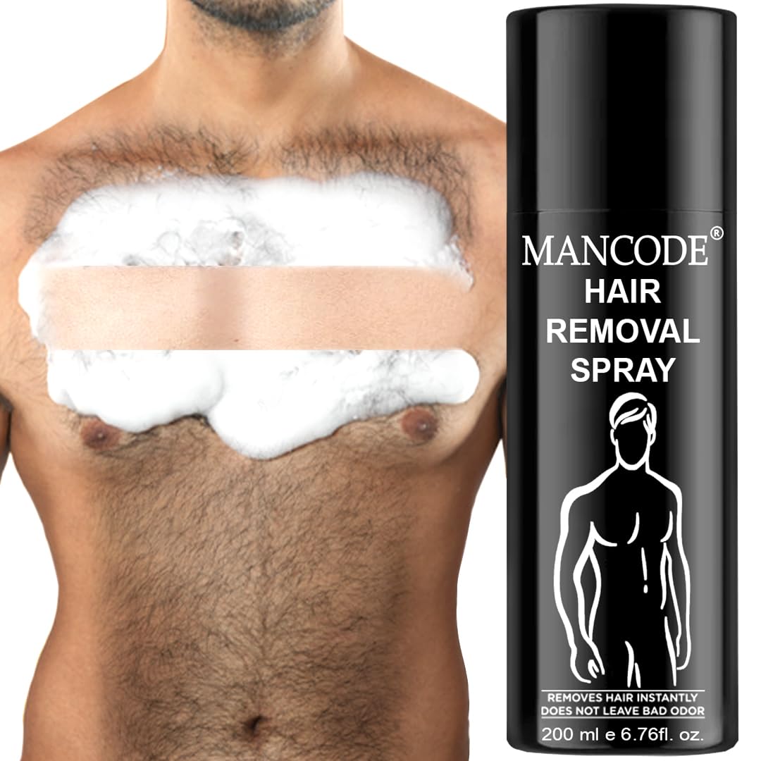Hair Removal Foam Spray (200ml) | Painless Fast-Acting 3–6 Min Hair Removal for Men – Smooth Skin for Body, Chest, Back & Intimate Areas