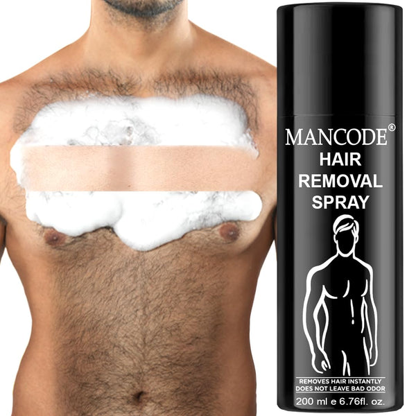 Hair Removal Foam Spray (200ml) | Painless Fast-Acting 3–6 Min Hair Removal for Men – Smooth Skin for Body, Chest, Back & Intimate Areas