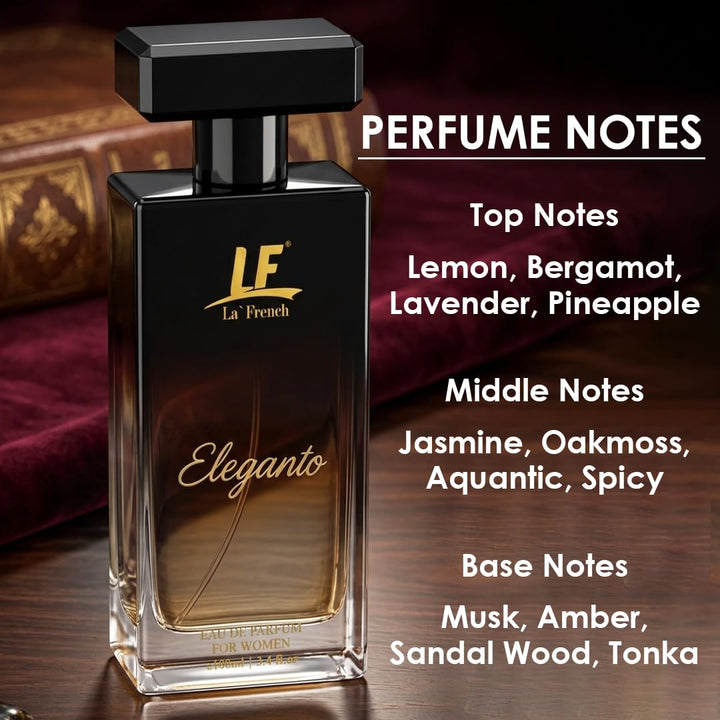 Eleganto Perfume for Women- 100ml | Premium Eau De Parfum | Long Lasting Fresh Floral Fragrance | Ideal for Special Occasions | Luxury Scent for Her