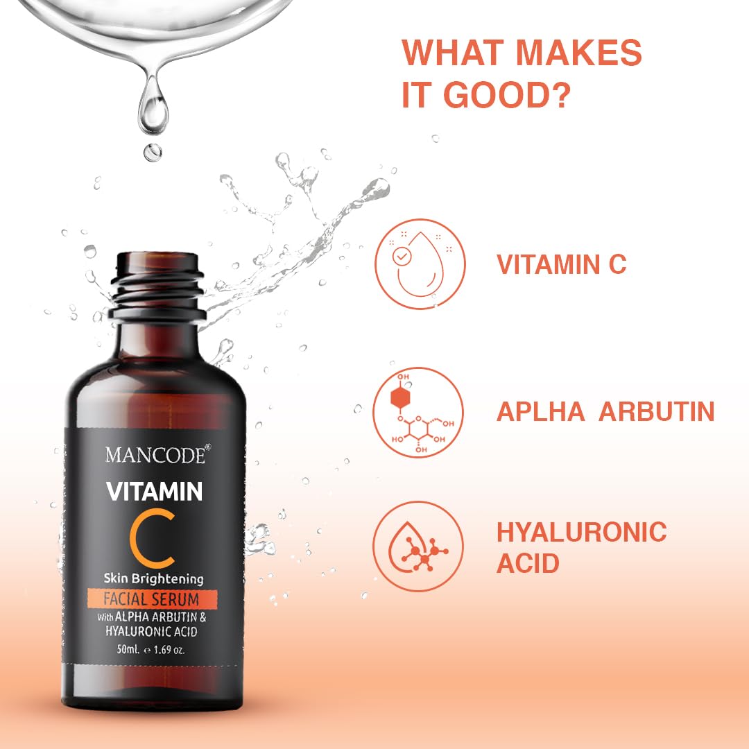 Vitamin C Facial Serum 50ml | Anti-Aging Serum with Vitamin E & Hyaluronic Acid | Wrinkle Reduction, Brightening & Hydrating Face Serum