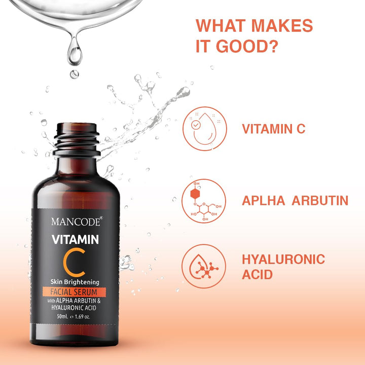 Vitamin C Facial Serum 50ml | Anti-Aging Serum with Vitamin E & Hyaluronic Acid | Wrinkle Reduction, Brightening & Hydrating Face Serum