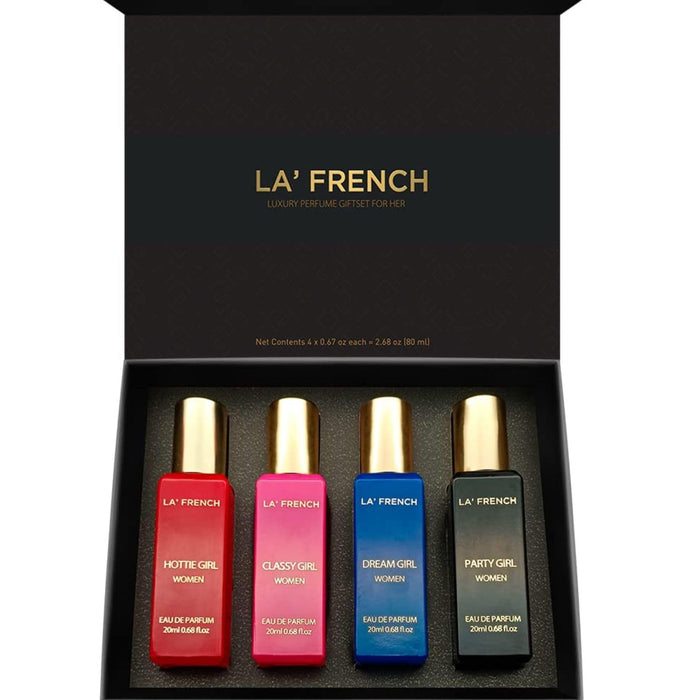 Sassy Luxury Perfume Gift Set for Women – Set of 4 Mini Perfumes (20ml Each) | Long-Lasting & Luxurious Fragrances | Premium Combo Gift Set for Girls & Women | Perfect for Gifting & Everyday Elegance - our product